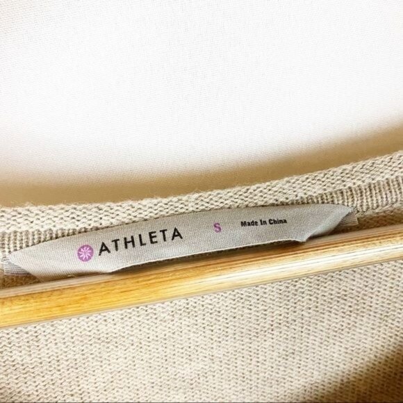 Athleta Womens Merino Wool Nopa Colorblock Sweater S Neutral Outdoor Gorpcore - Picture 5 of 5